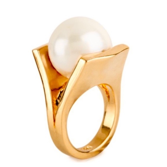 LELE SADOUGHI • Gold Pinball Pearl Cocktail Ring - Picture 6 of 7